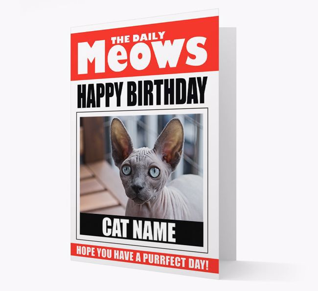 'Happy Birthday Newspaper' - Personalized {breedCommonName} Photo Upload Card